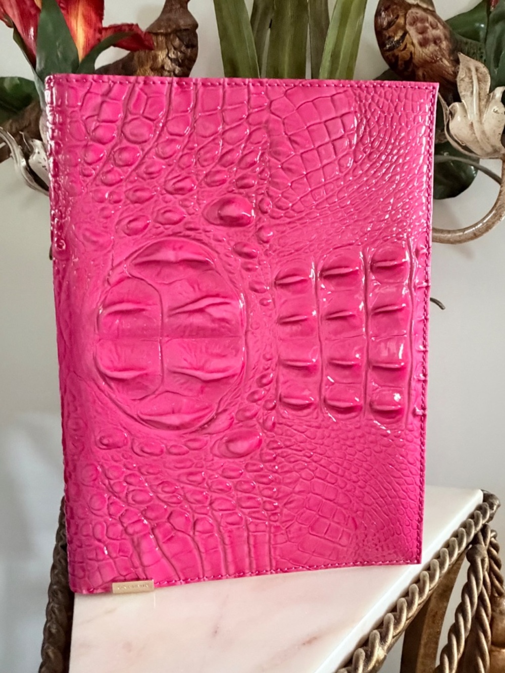 💖💖 NWT Brahmin Paradise Pink 💕 Leather Journal Notebook Agenda Front Eye 💖💖